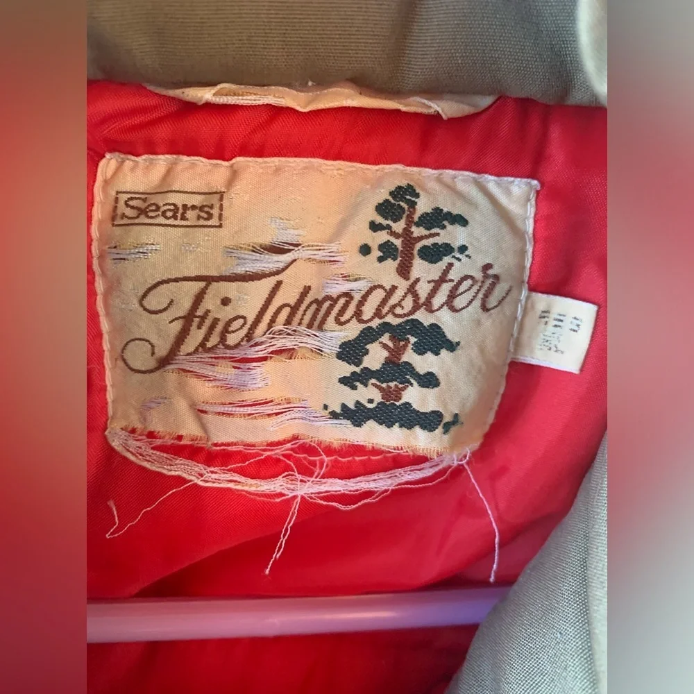 Vintage Sears Fieldmaster Mens XL Puffer Vest Brown Red Quilted Hunting Jacket